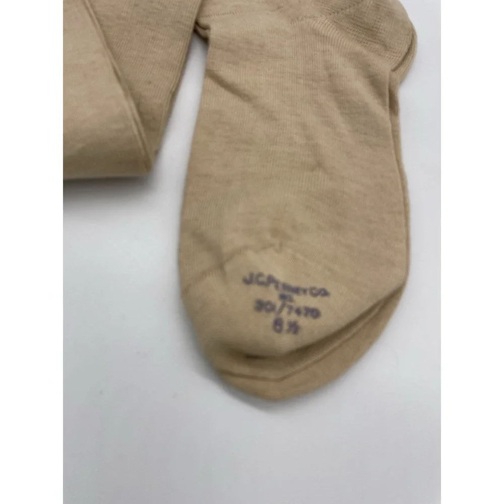Vintage Double Knee, Tuff High Beige Socks Size 8.5‎ - 70-80s